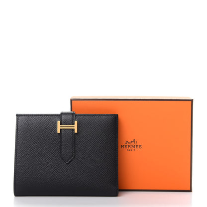 Hermes Epsom Bearn Compact Wallet Black 7 of 7