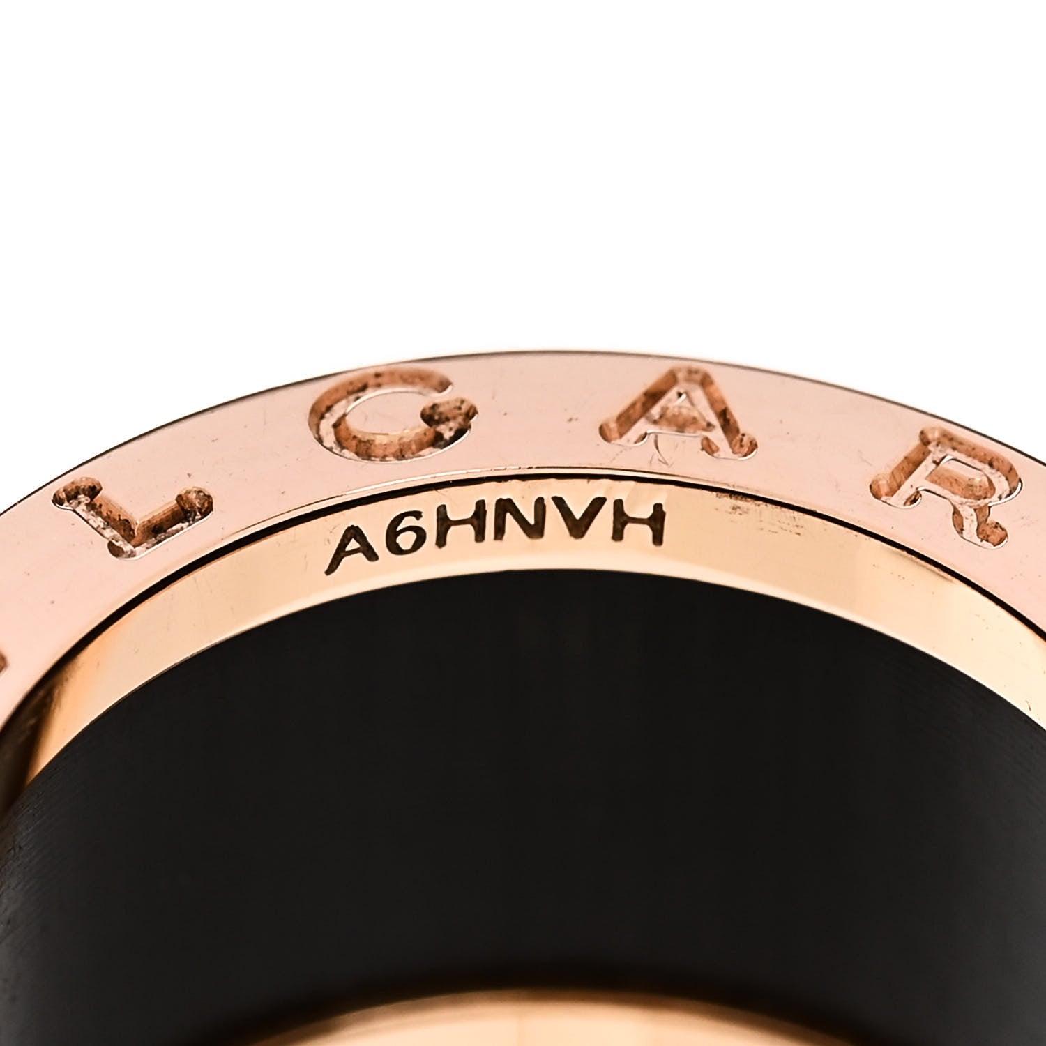 Bulgari 18K Rose Gold Green Marble B.Zero1 Four-Band Ring 50 5.5 5 of 6