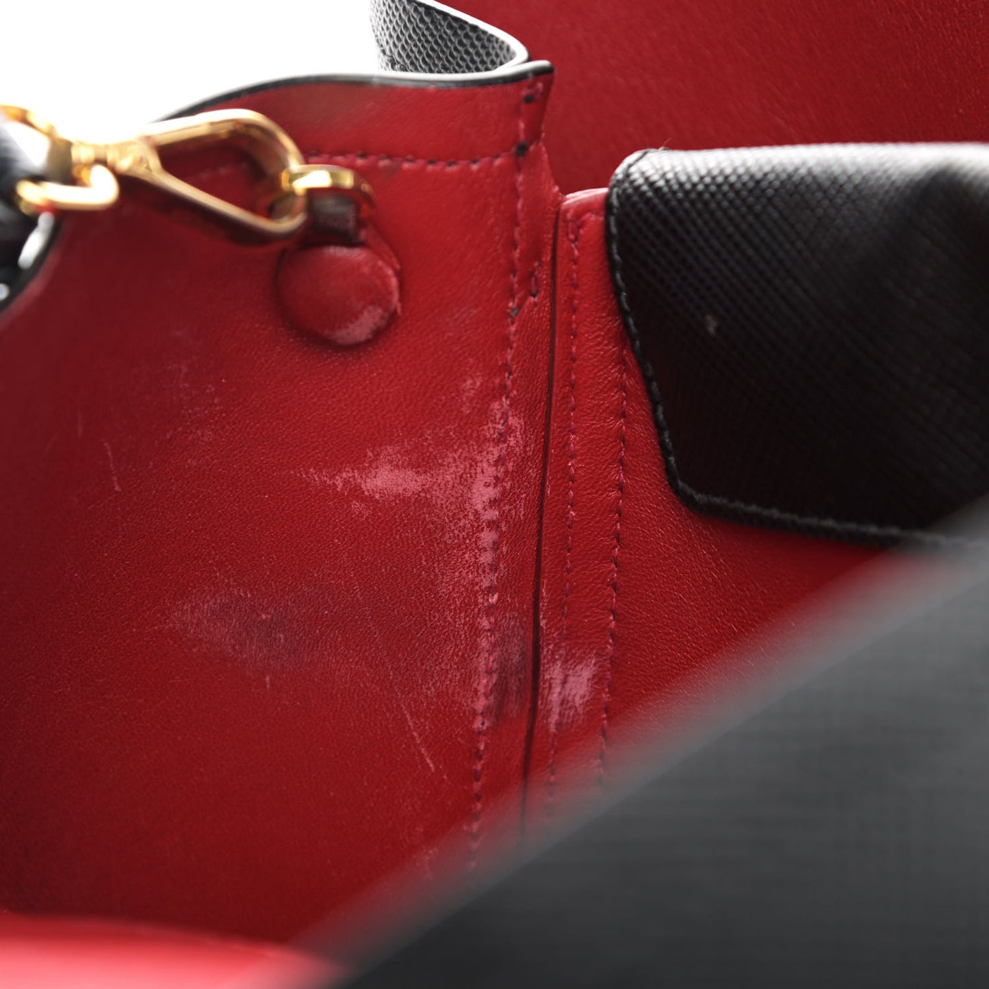 Saffiano Cuir Medium Double Bag Black Fuoco