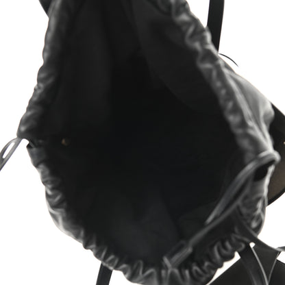 Saint Laurent Canvas Calfskin Teddy Drawstring Shopping Tote White Black 7 of 11
