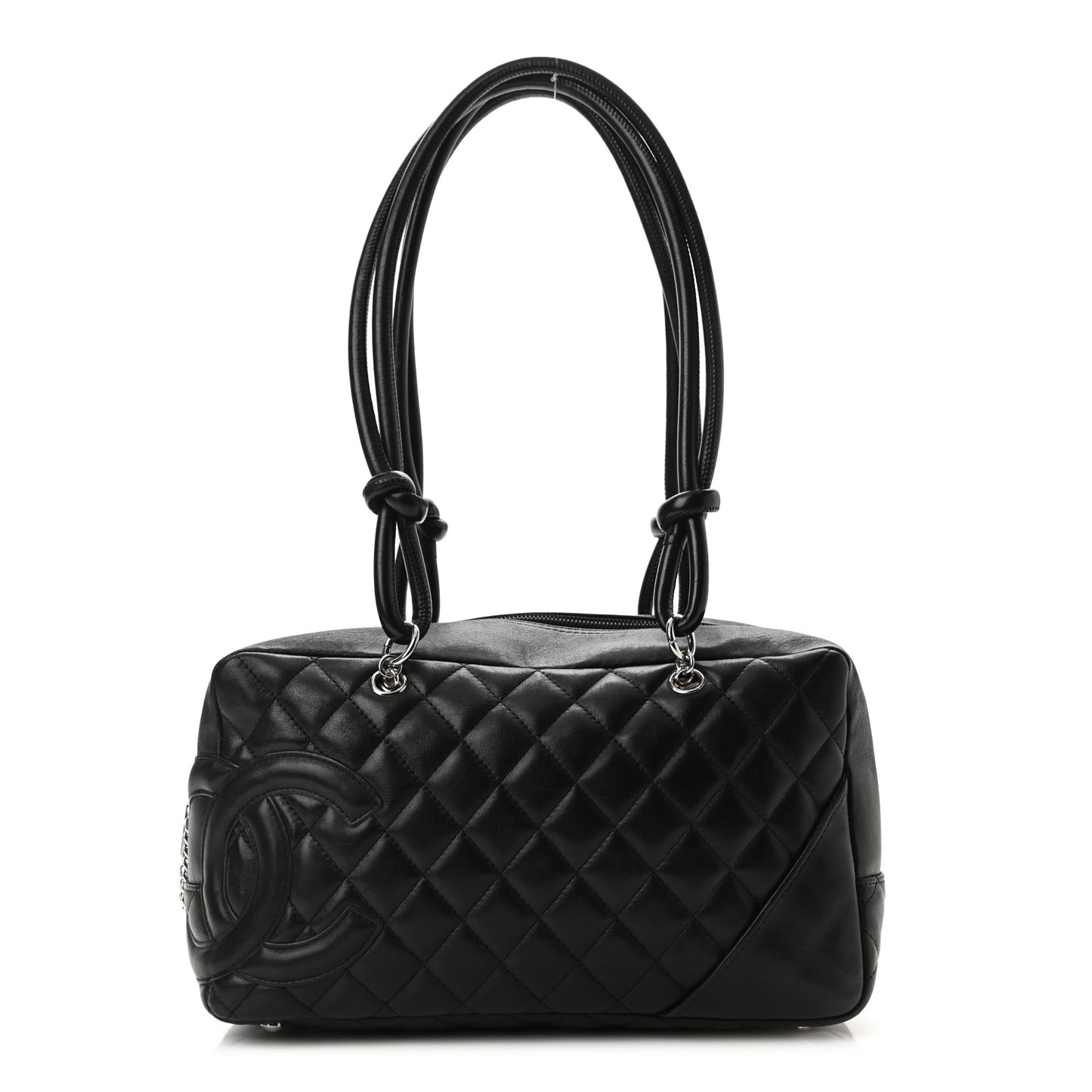 Calfskin Quilted Large Cambon Bowler Black