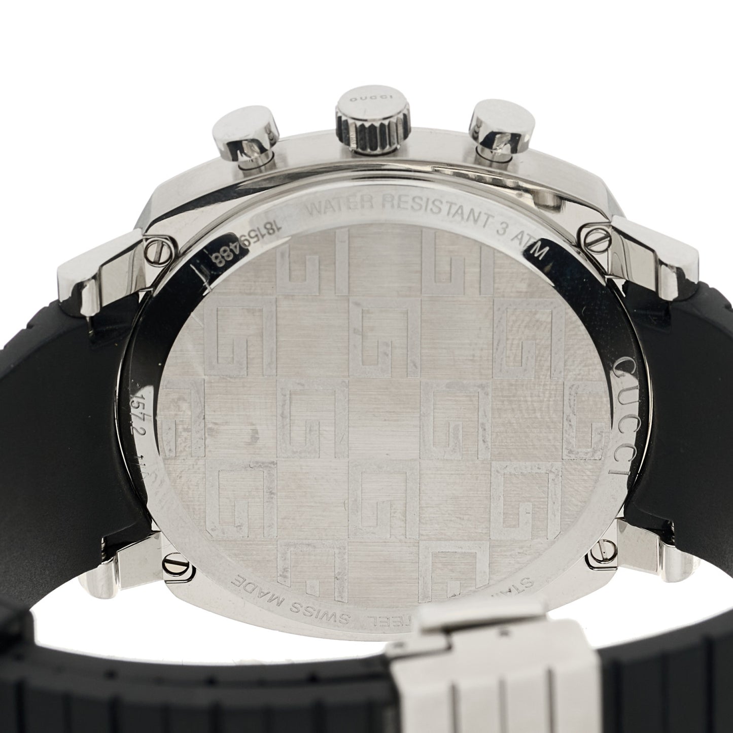 Stainless Steel Rubber 40mm Grip Quartz Watch Black