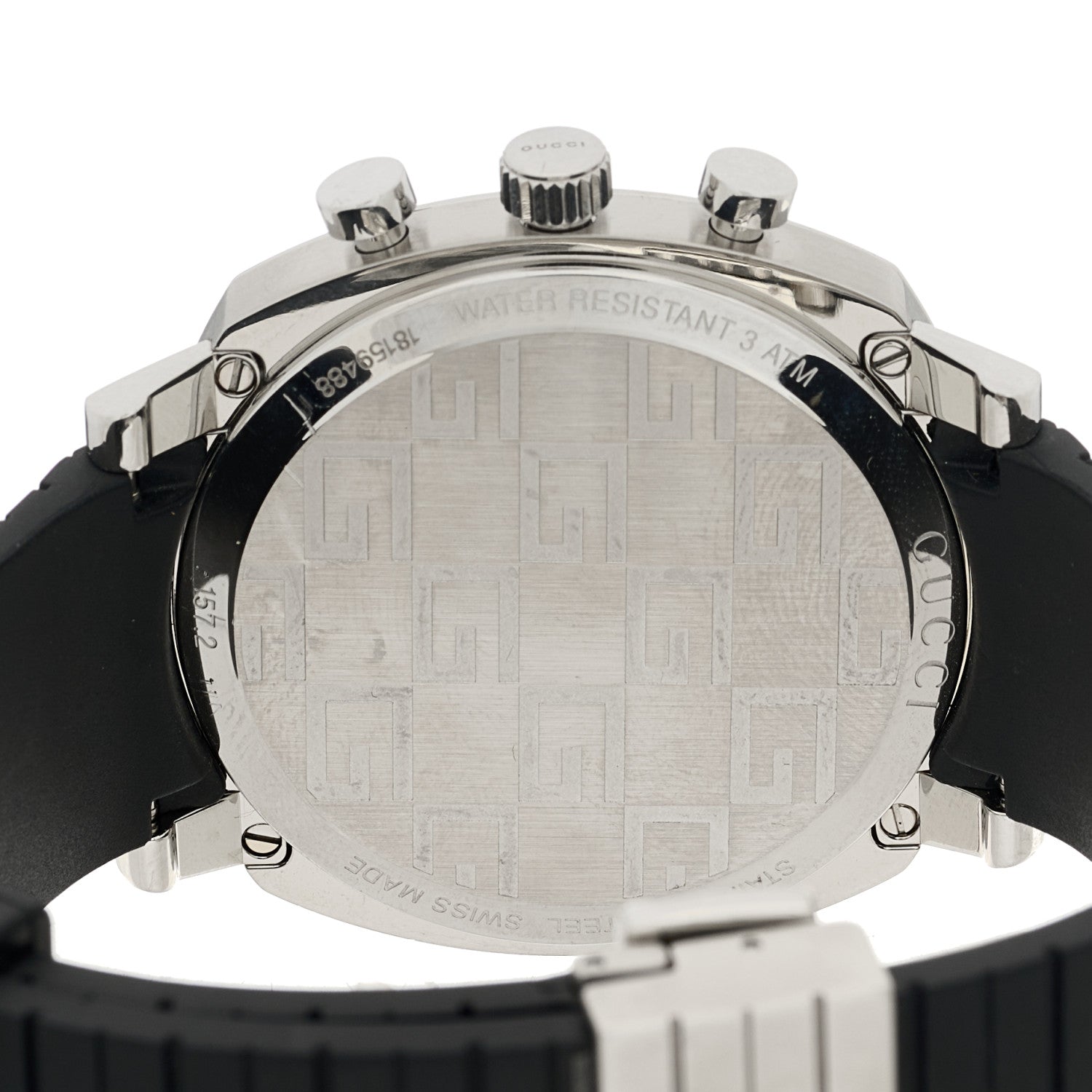 Gucci Stainless Steel Rubber 40mm Grip Quartz Watch Black 4 of 5