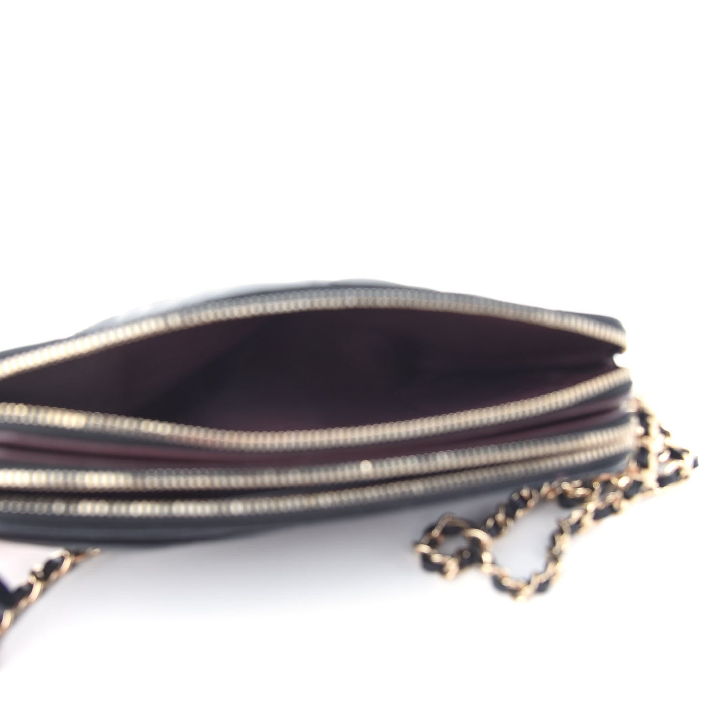 Caviar Quilted Small Clutch With Chain Black
