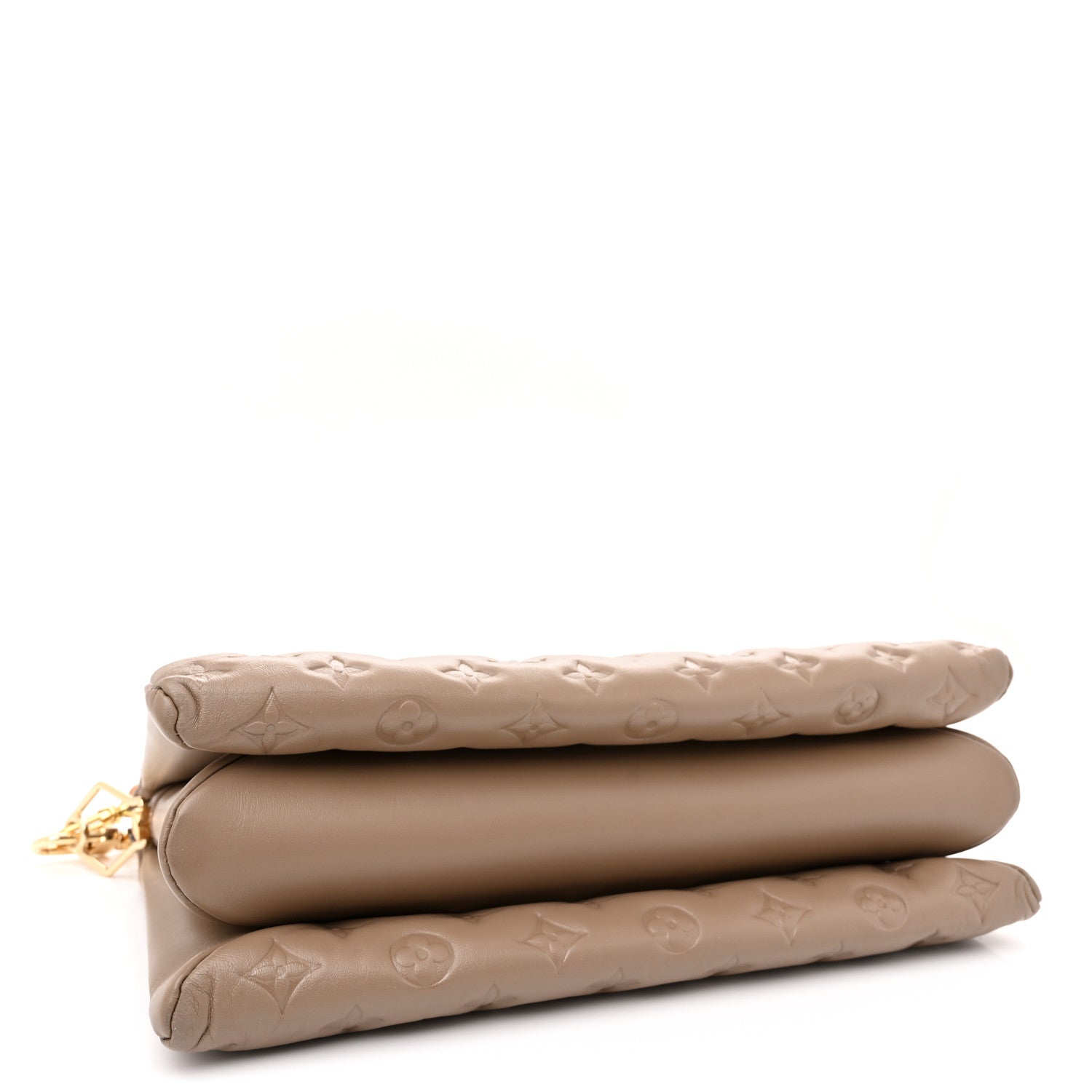 Louis Vuitton Lambskin Embossed Monogram Coussin MM Taupe 4 of 11