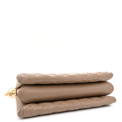 Louis Vuitton Lambskin Embossed Monogram Coussin MM Taupe 4 of 11