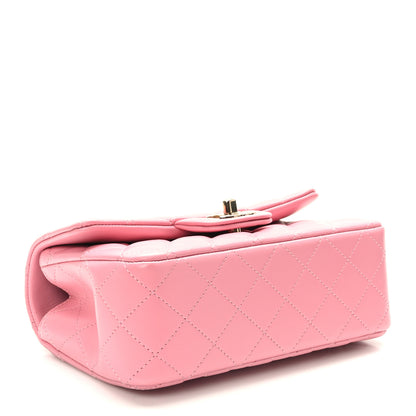 Chanel Lambskin Quilted Mini Top Handle Rectangular Flap Pink 4 of 10