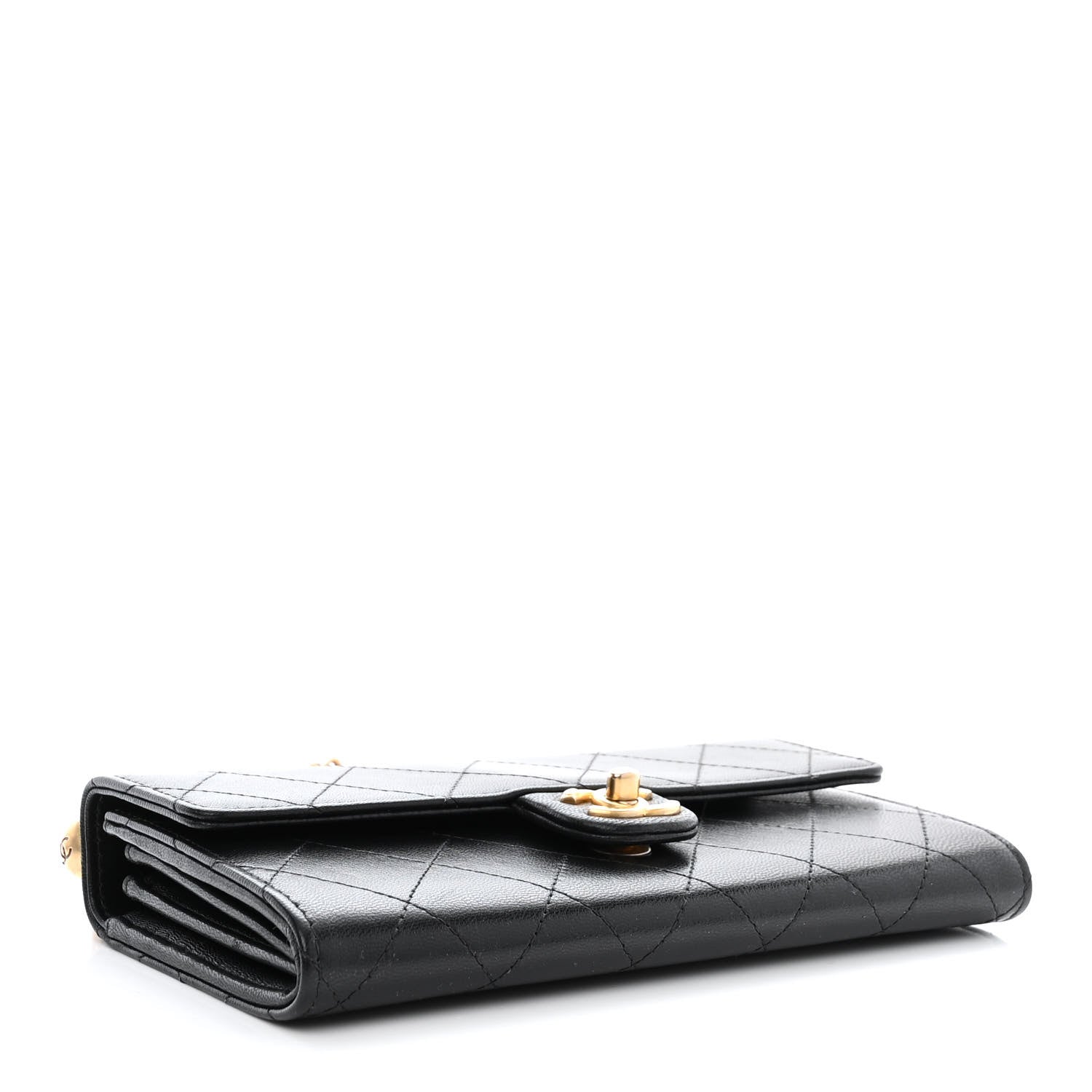 Chanel Goatskin Quilted Chic Pearls Clutch With Chain Black 4 of 12