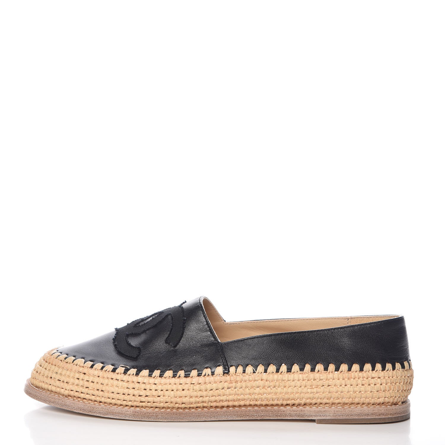 Chanel Lambskin Grosgrain CC Espadrilles 39 Black 1 of 14