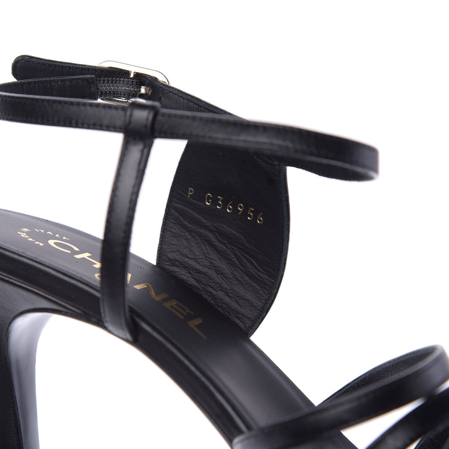 Lambskin CC Sandals 38 Black