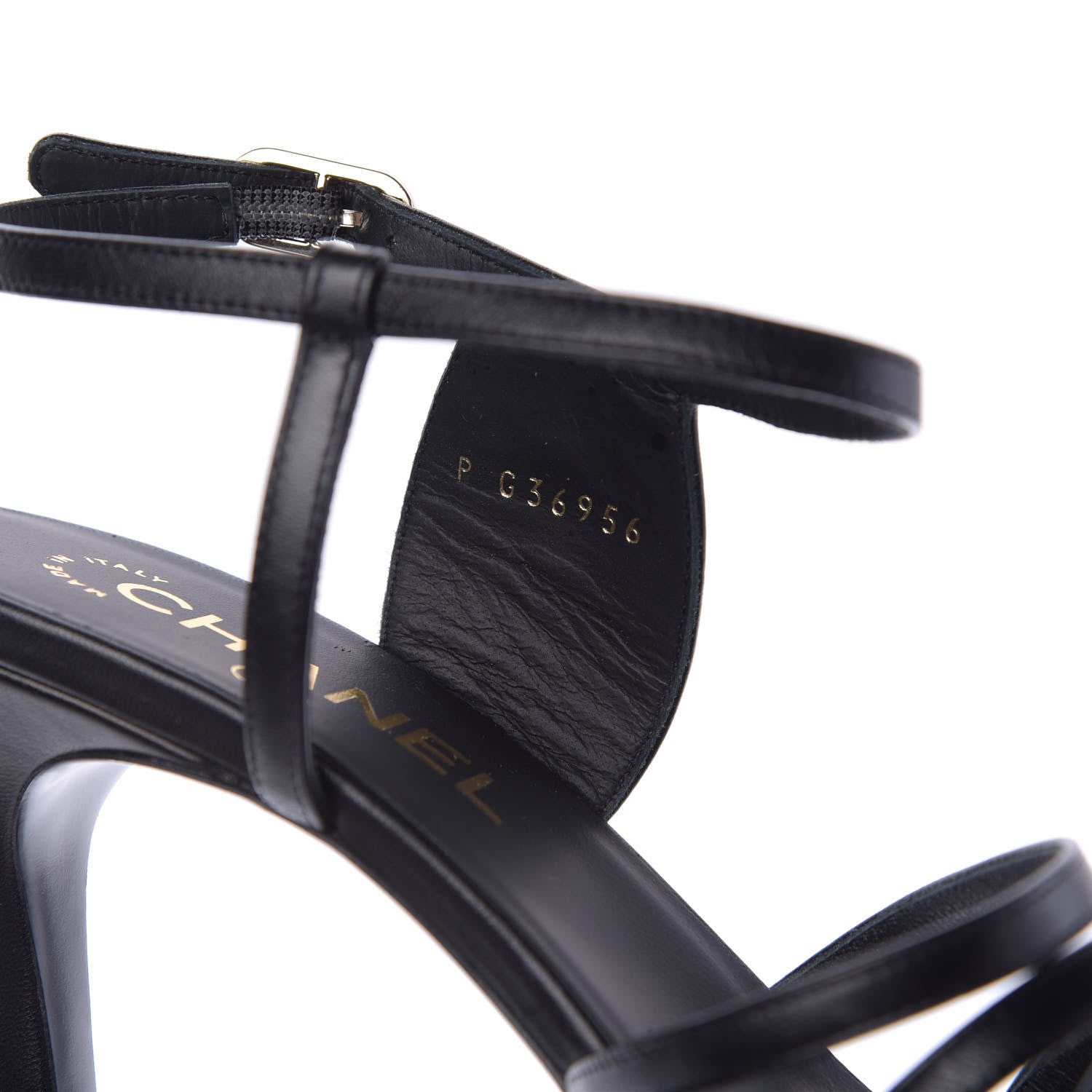 Chanel Lambskin CC Sandals 38 Black 9 of 11