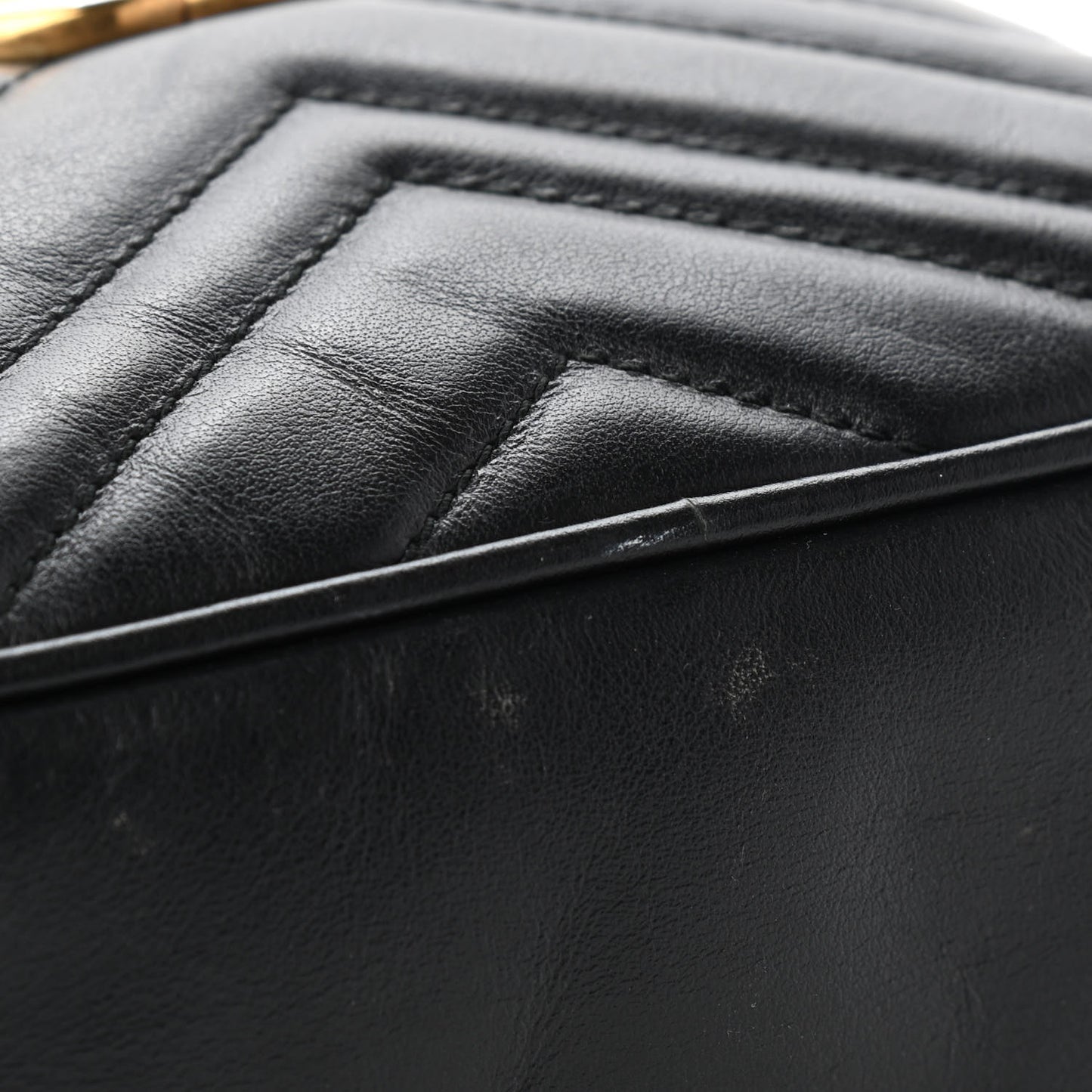 Calfskin Matelasse Mini GG Marmont Chain Shoulder Bag Black