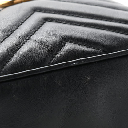 Gucci Calfskin Matelasse Mini GG Marmont Chain Shoulder Bag Black 6 of 10