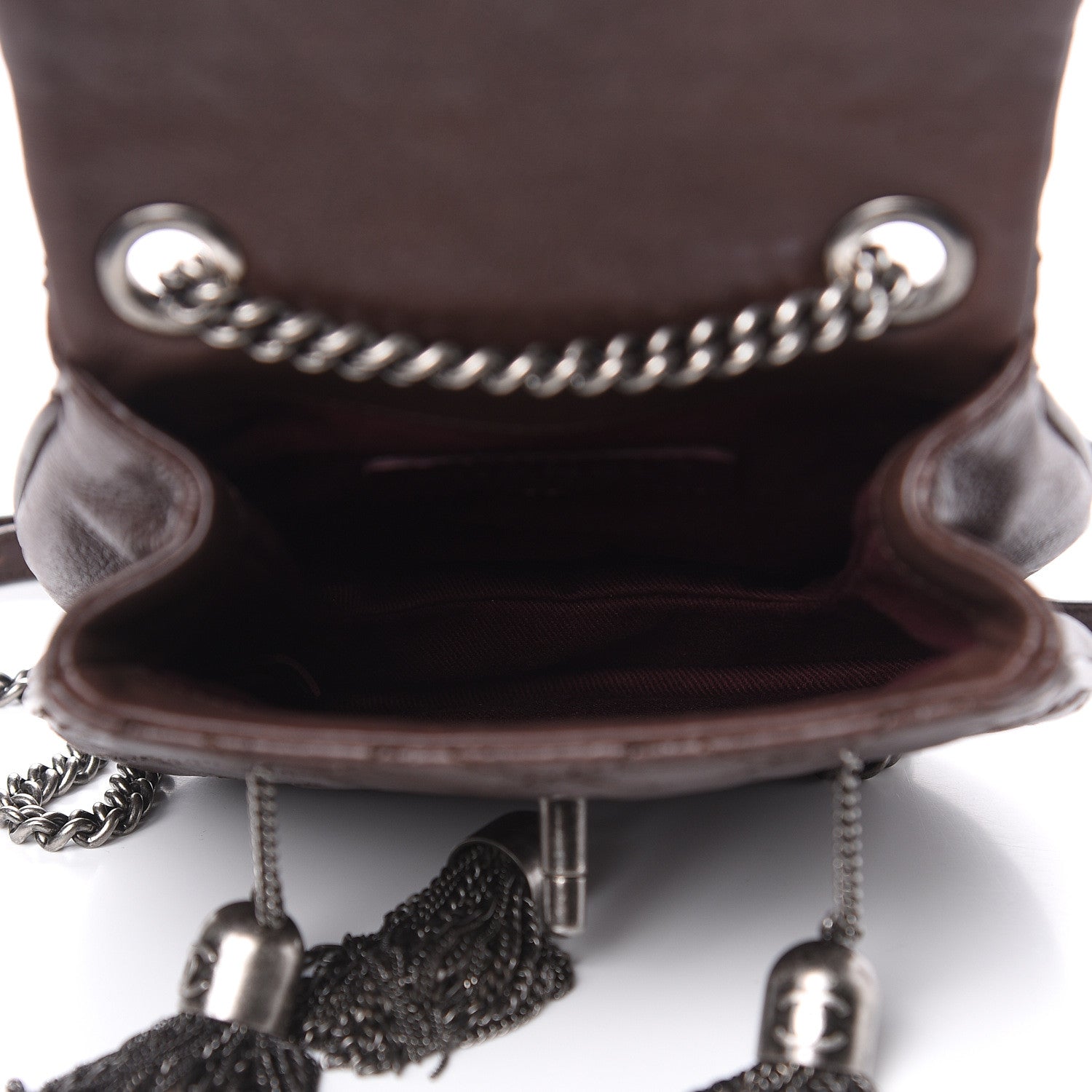 Chanel Calfskin Coco Sporran Small Tassel Flap Dark Brown 5 of 12