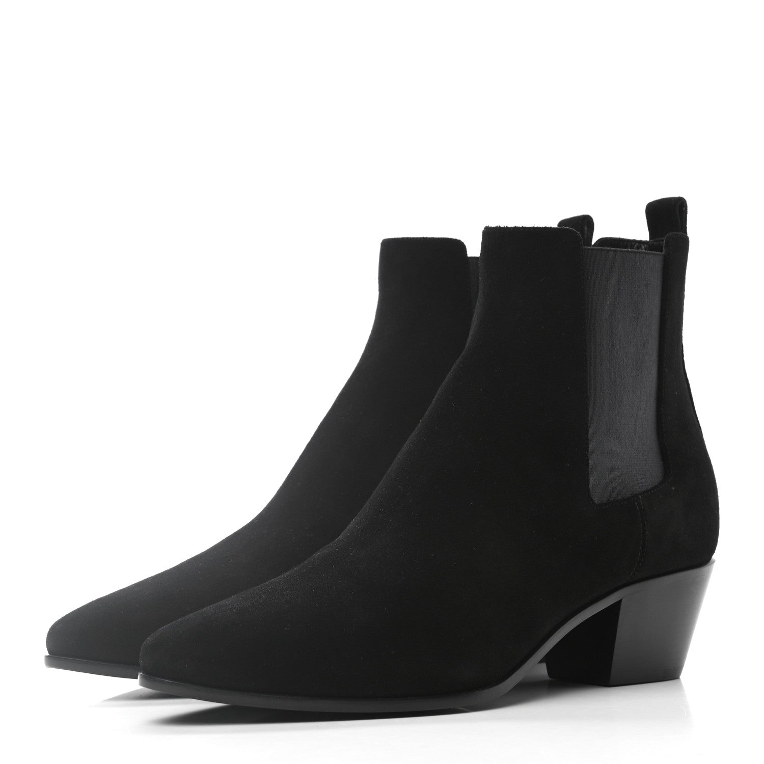Saint Laurent Suede Chelsea Boots 37.5 Black 3 of 8