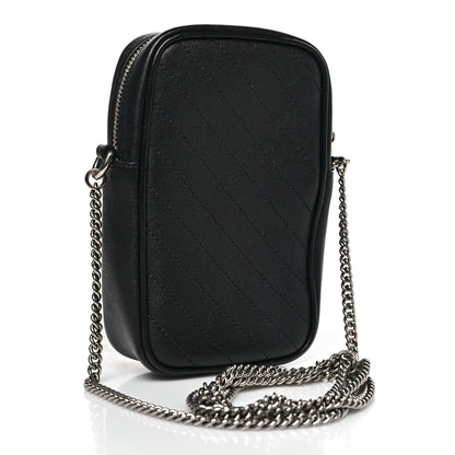Gucci Sakai Be Green Calfskin Diagonal Stitched Mini Blondie Vertical Shoulder Bag Black 3 of 10