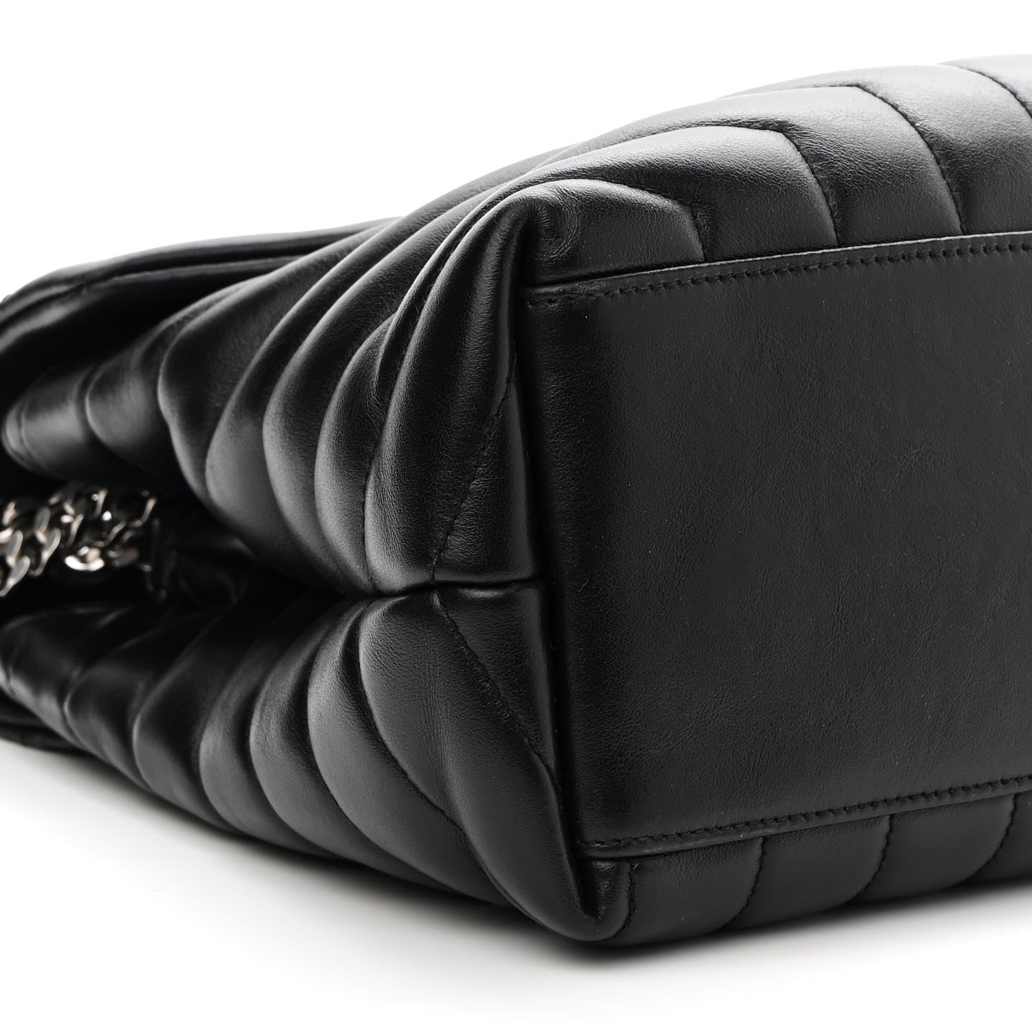 Saint Laurent Calfskin Y Quilted Monogram Medium Loulou Chain Satchel Black 9 of 9