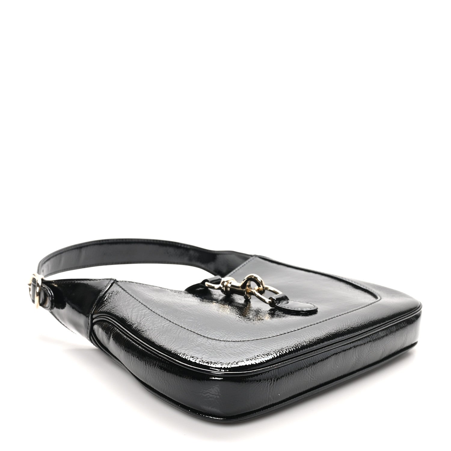 Gucci Patent Calfskin Small Jackie Shoulder Bag Black 4 of 10