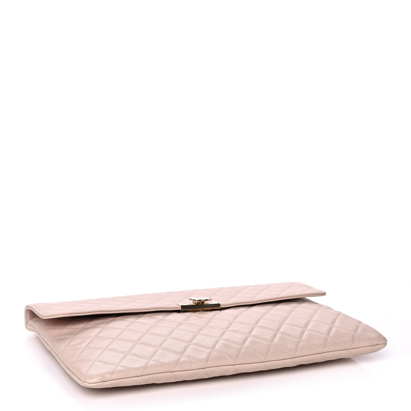 Caviar Quilted Large Golden Class Pouch Light Pink
