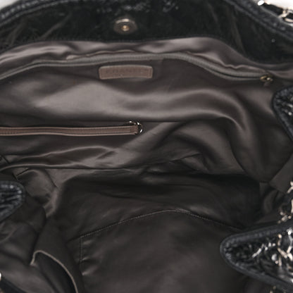 Chanel Vinyl Graphic Edge Tote Black 5 of 9