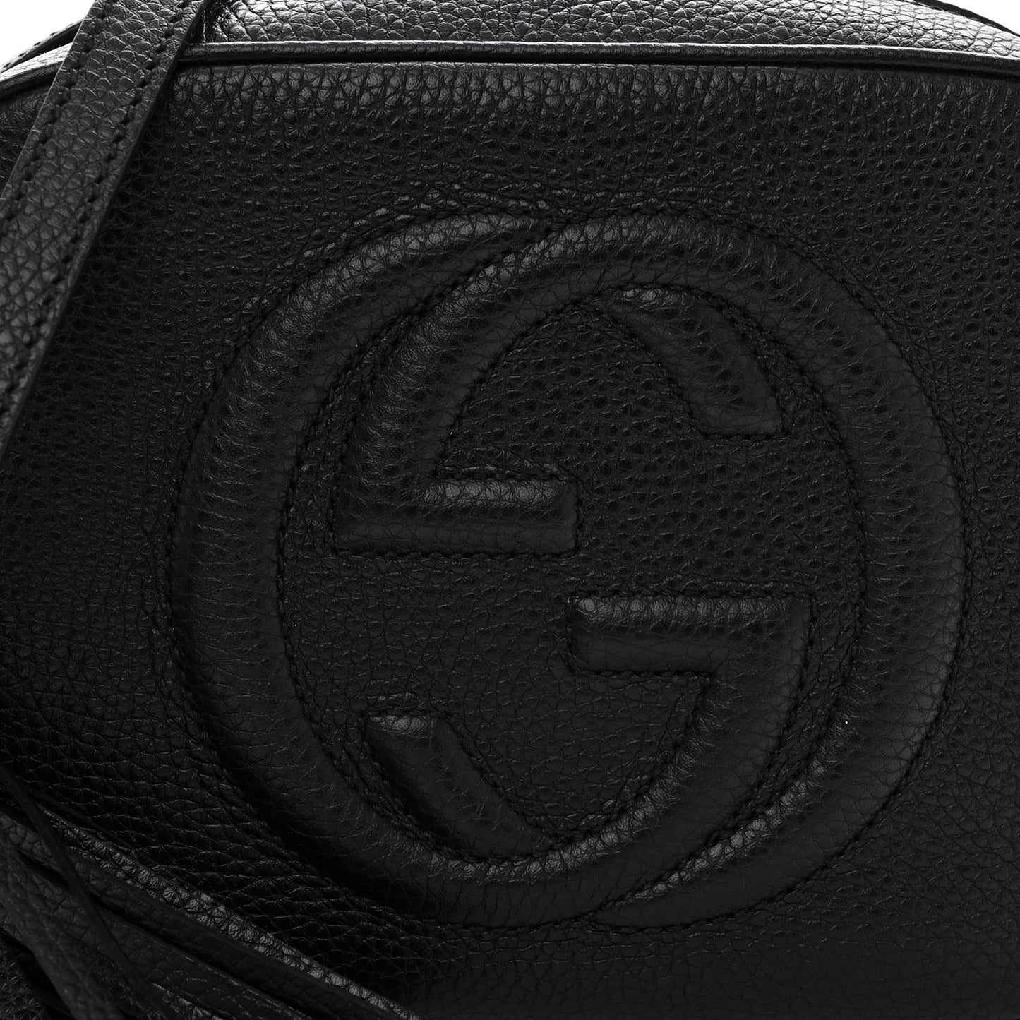 Pebbled Calfskin Small Soho Disco Bag Black