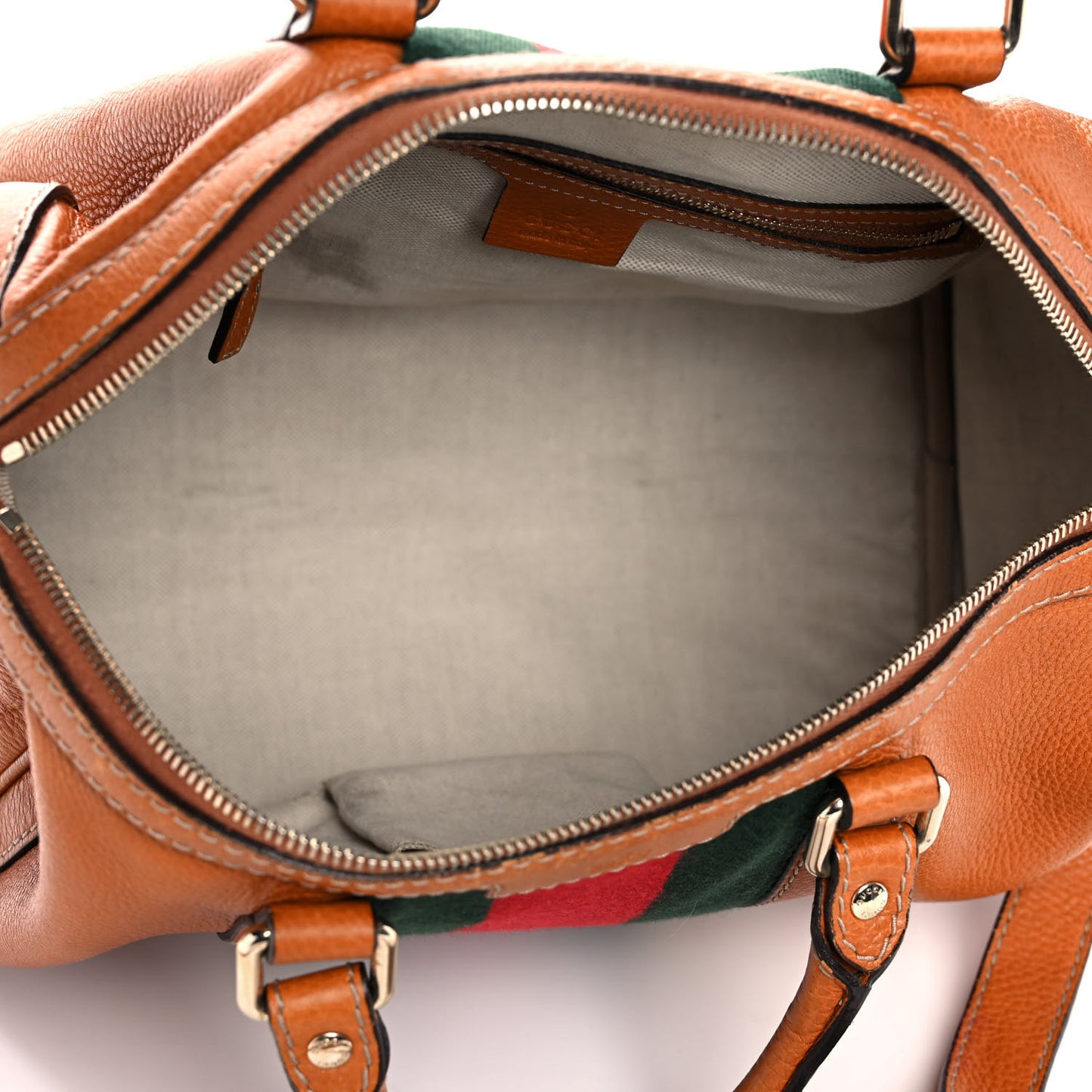 Calfskin Vintage Web Medium Boston Tobacco