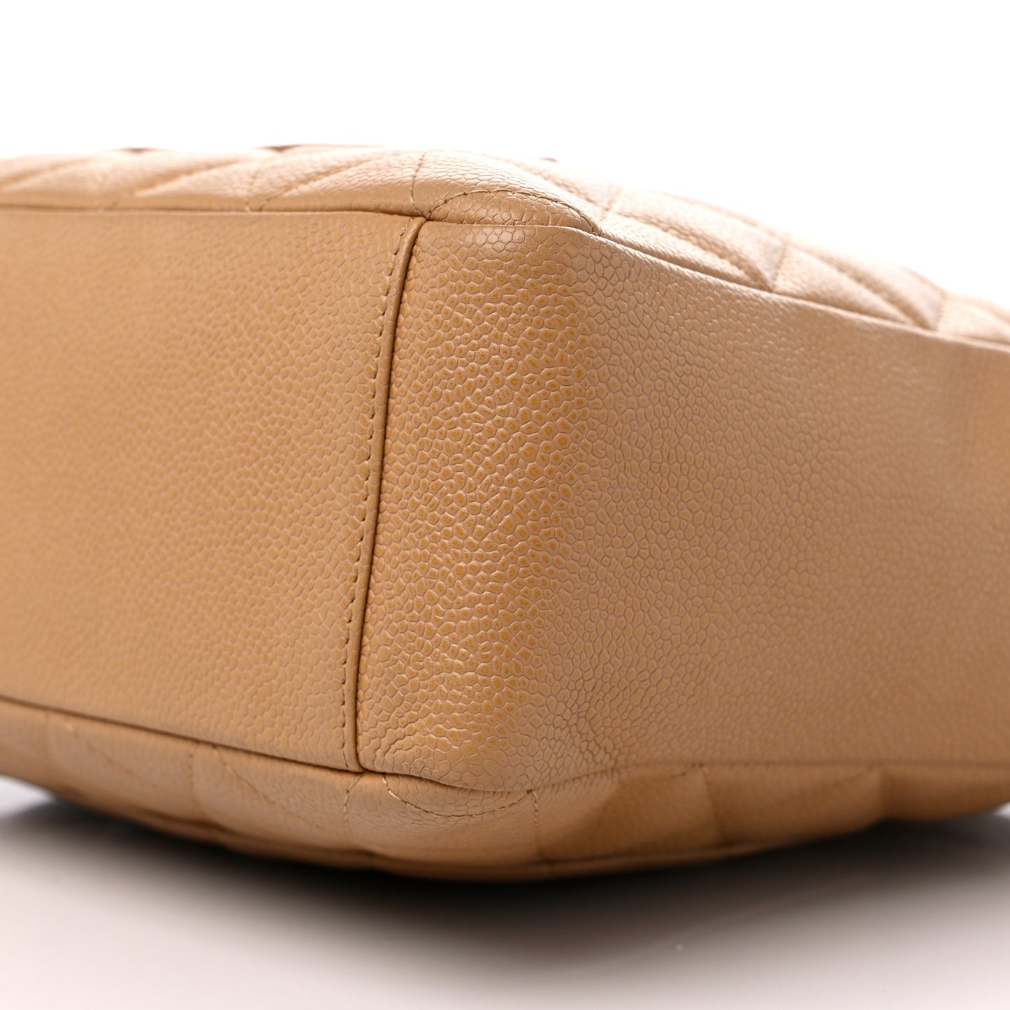 Caviar Quilted Petit Shopping Tote PST Beige