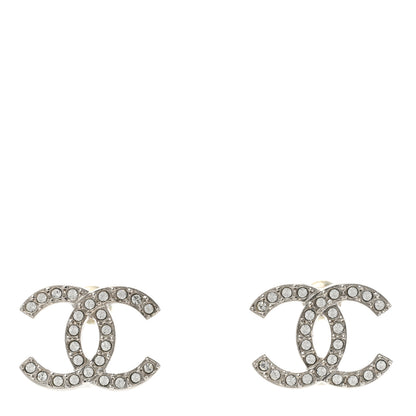 Chanel Crystal CC Earrings Silver 1 of 5