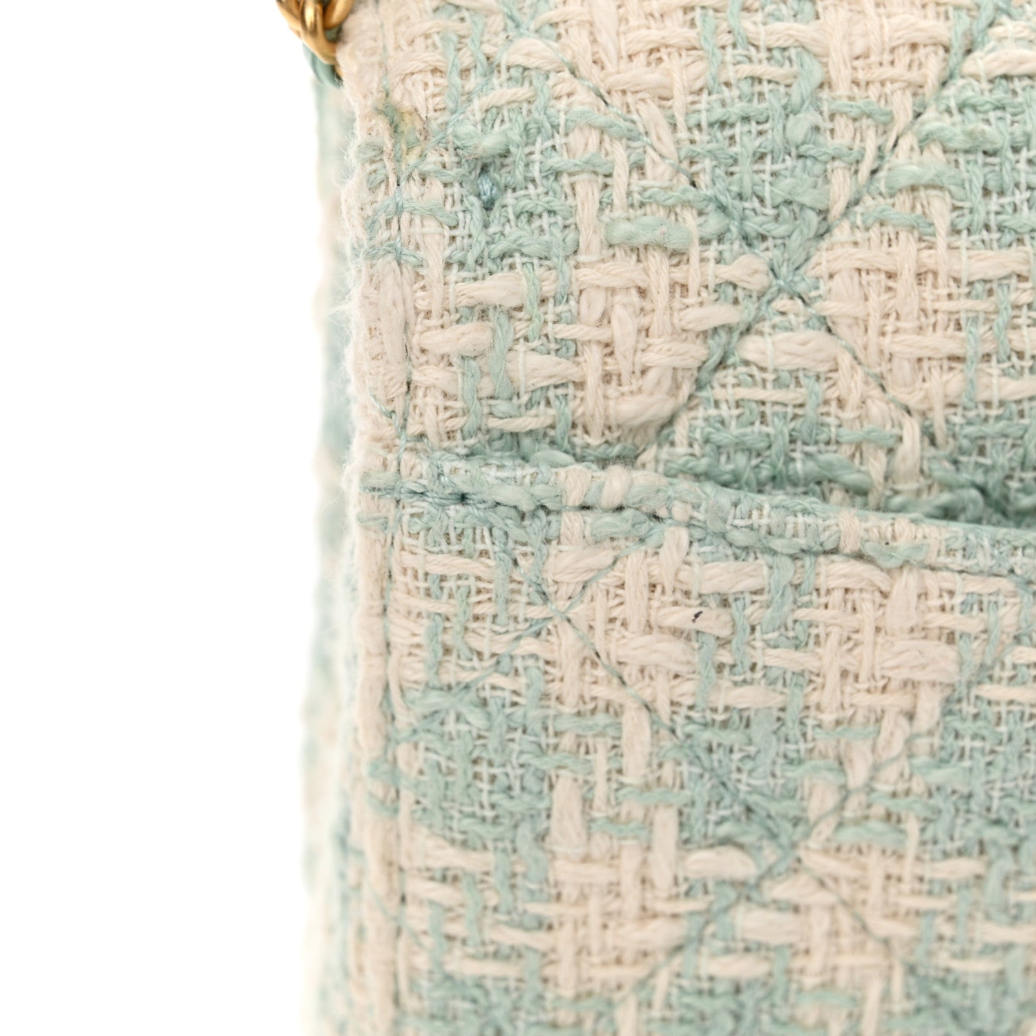 Chanel Tweed Handle Crush Top Handle Flap Bag Light Blue Ecru 12 of 12
