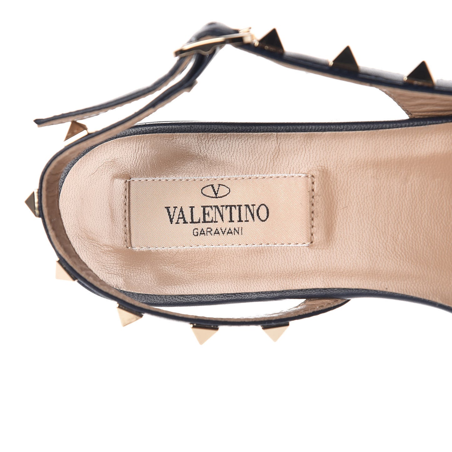 Suede Nappa Rockstud Slingback Flats 35 Marine