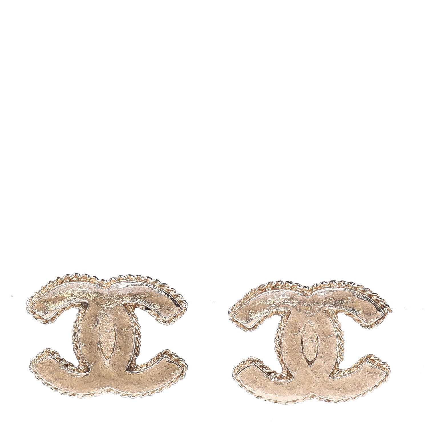 Chanel Hammered CC Earrings Gold 1 of 5