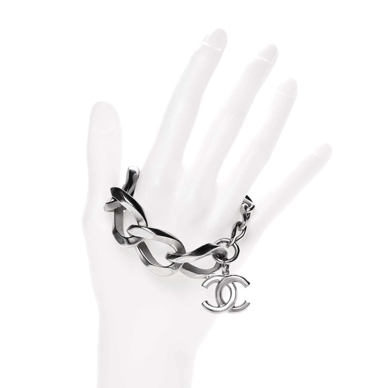 Chanel Chain Link CC Bracelet Silver 2 of 6