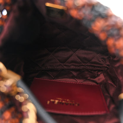 Chanel Calfskin Macrame Mini Chanel 22 Black Light Brown Burgundy 5 of 11