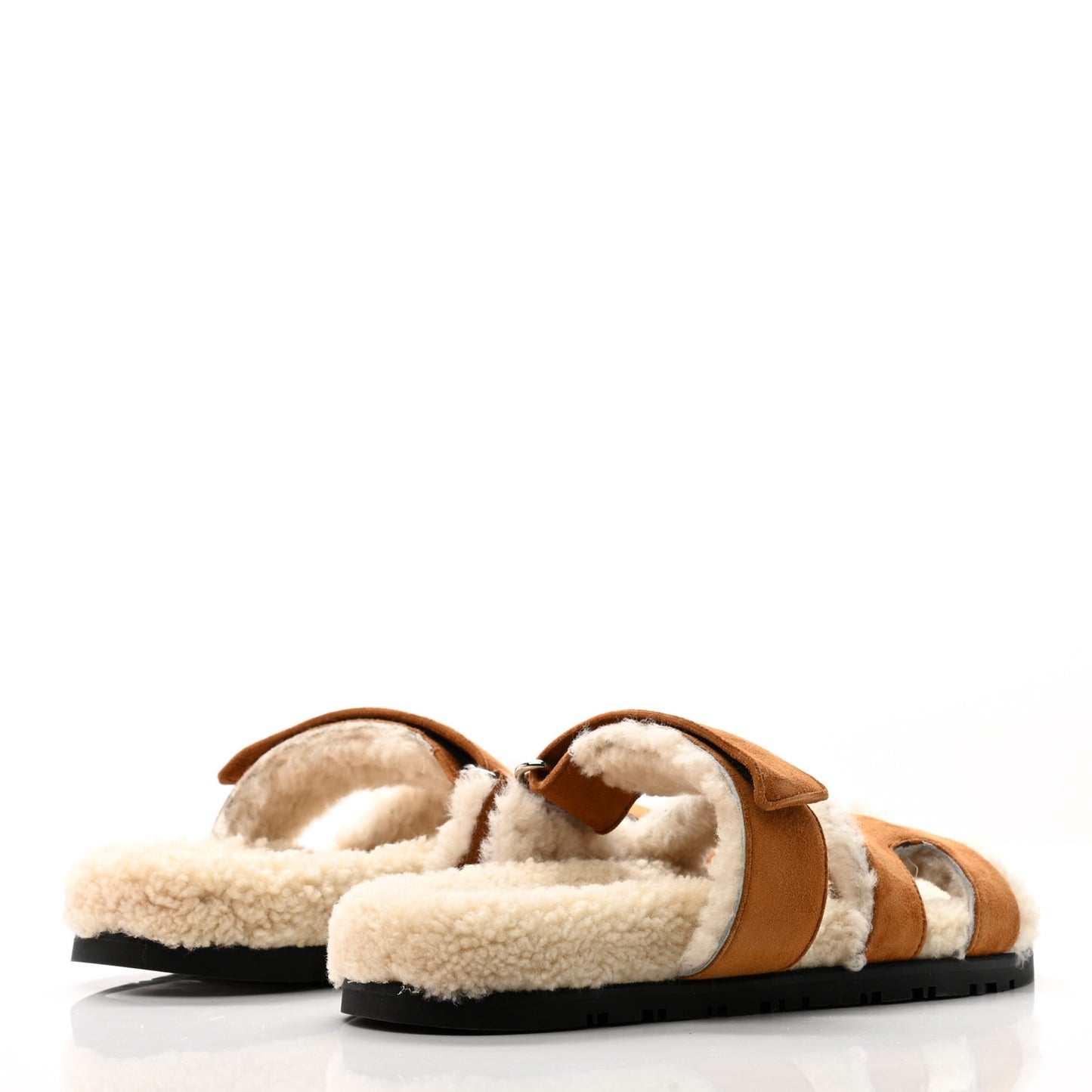 Suede Goatskin Woolskin Womens Chypre Sandals 36.5 Naturel Ecru