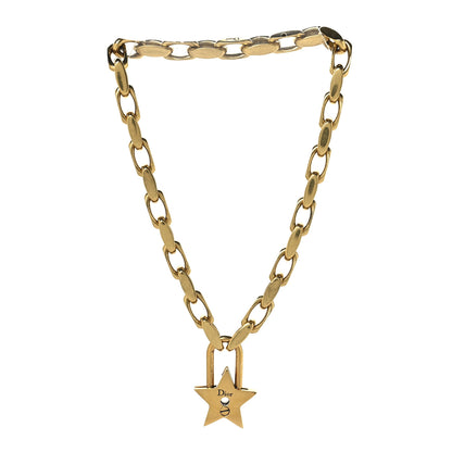 Christian Dior Metal Lucky Star Choker Necklace Aged Gold 3 of 4