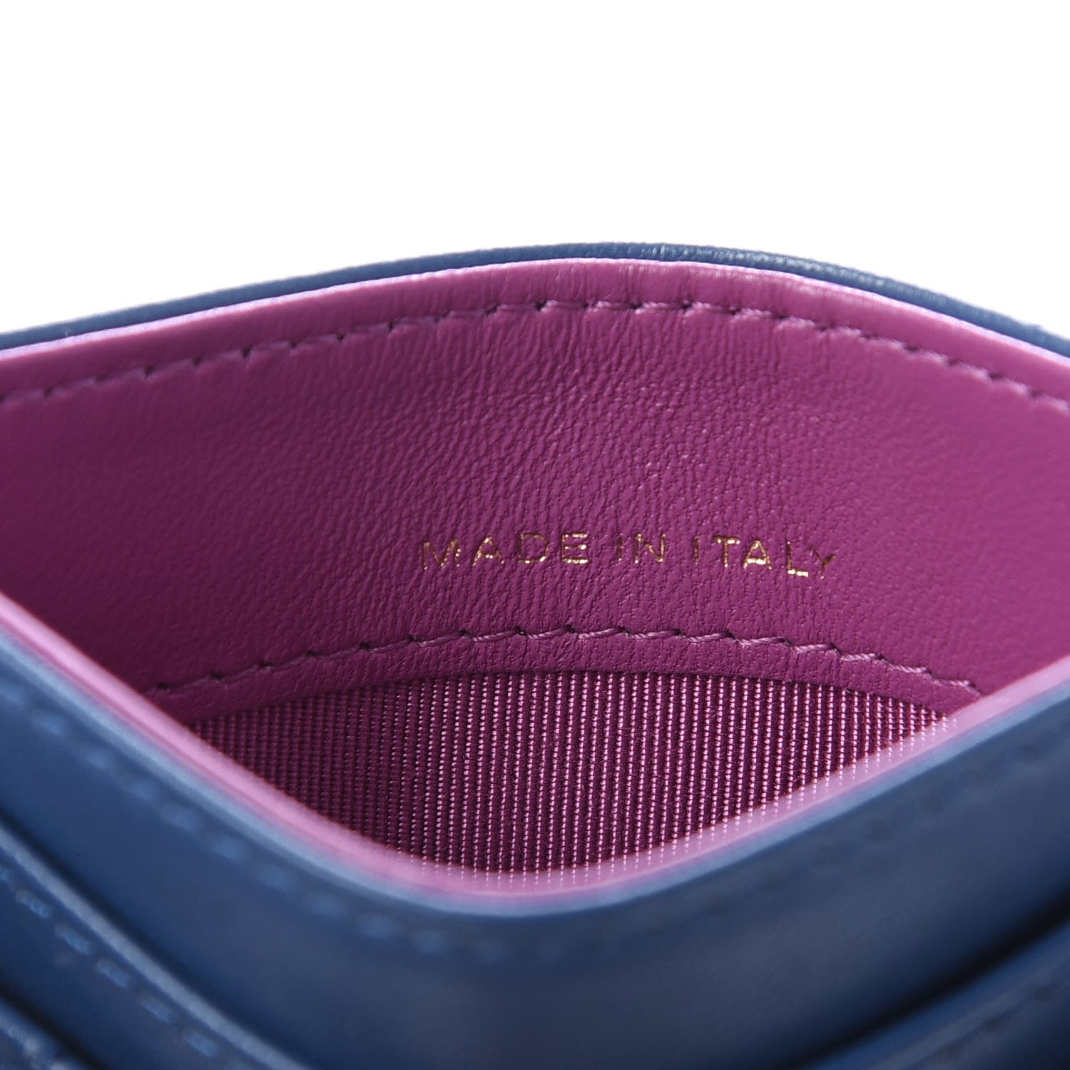 Chanel Lambskin Quilted Card Holder Blue Pink 8 of 10