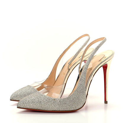Christian Louboutin Mini Glitter PVC Specchio Optisexy 100 Pumps 38 Ivory Light Gold 3 of 10