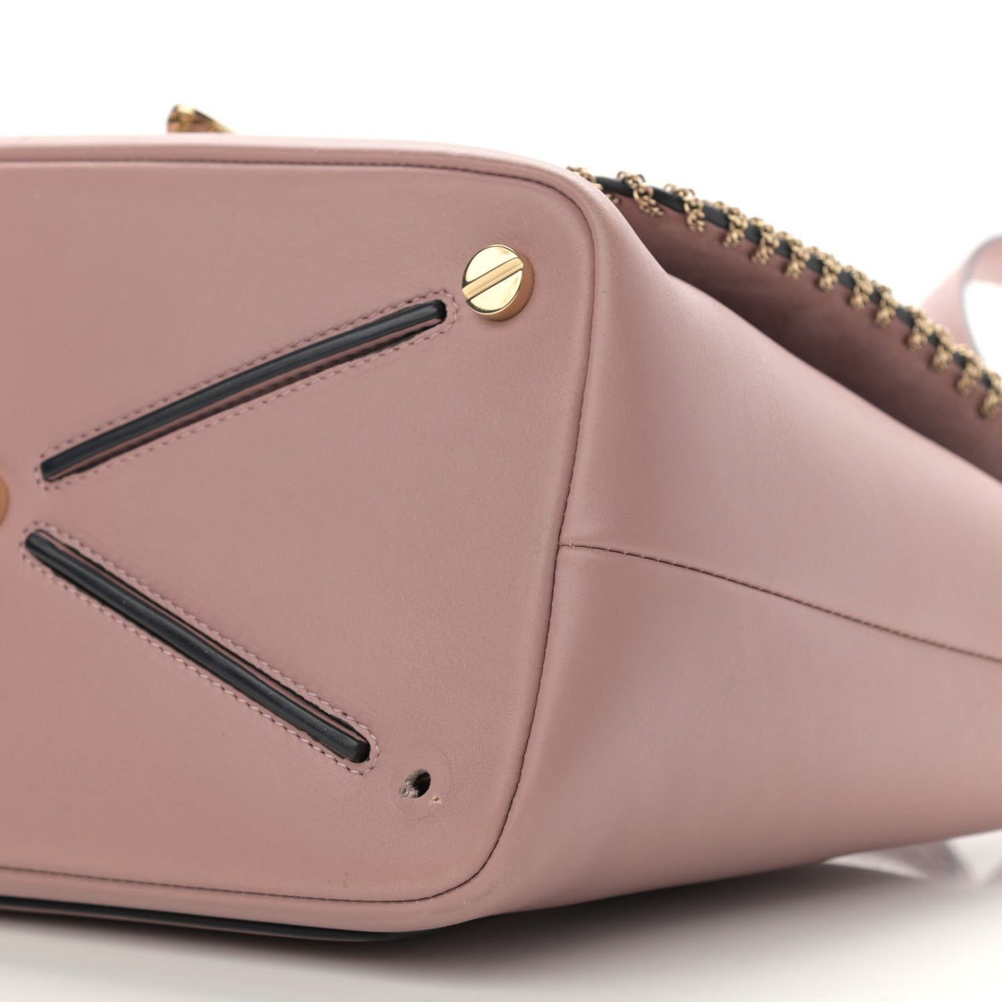 Calfskin Groumette Small Demilune Double Handle Satchel Lipstick
