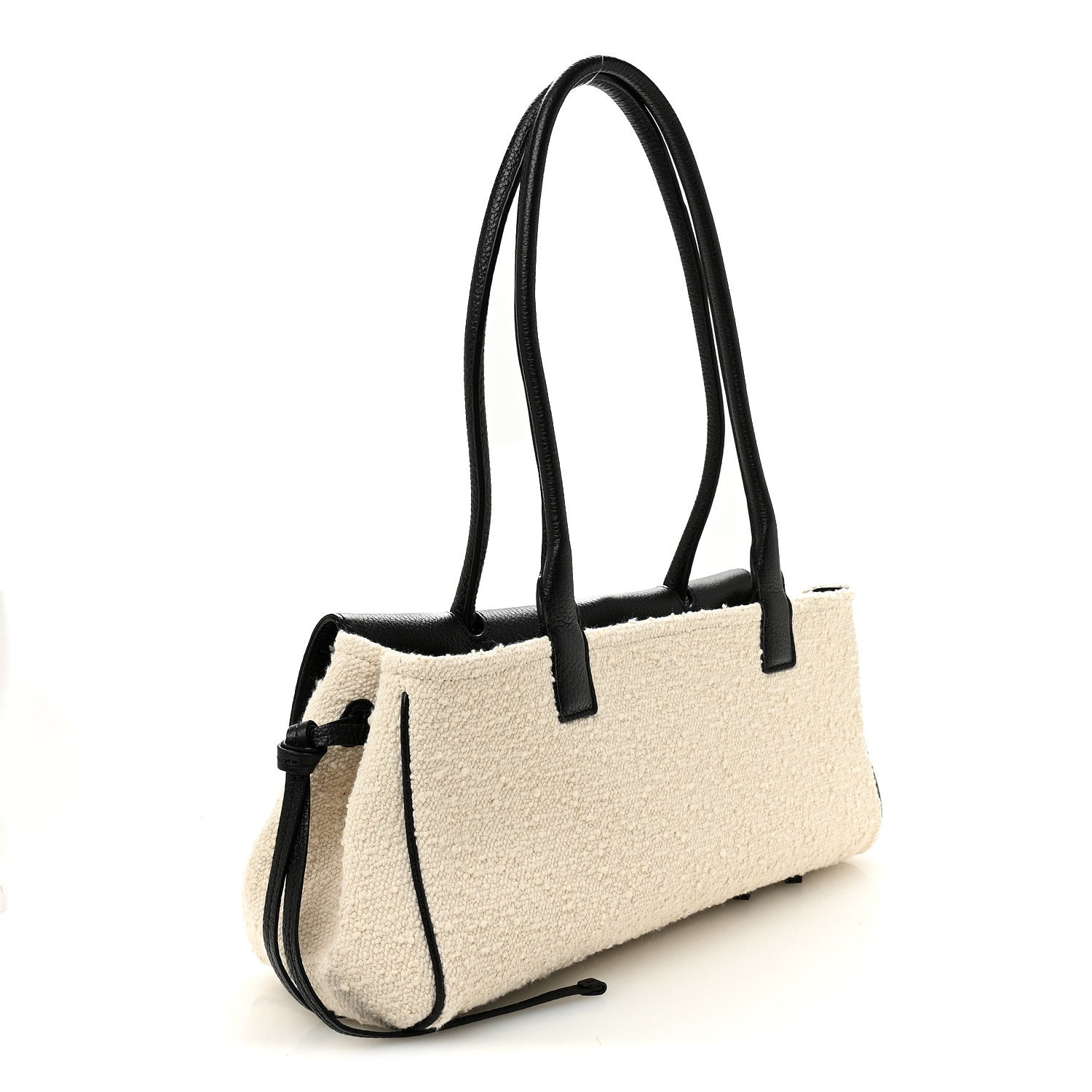 Chanel Grained Calfskin Boucle Urban Essentials Small Shopping Bag Ecru Black 3 of 10