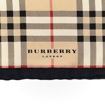 Burberry Silk Check Square Scarf Beige Black 2 of 4