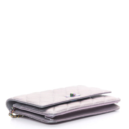Chanel Iridescent Lambskin Quilted Reissue Wallet On Chain WOC Light Purple 4 of 15