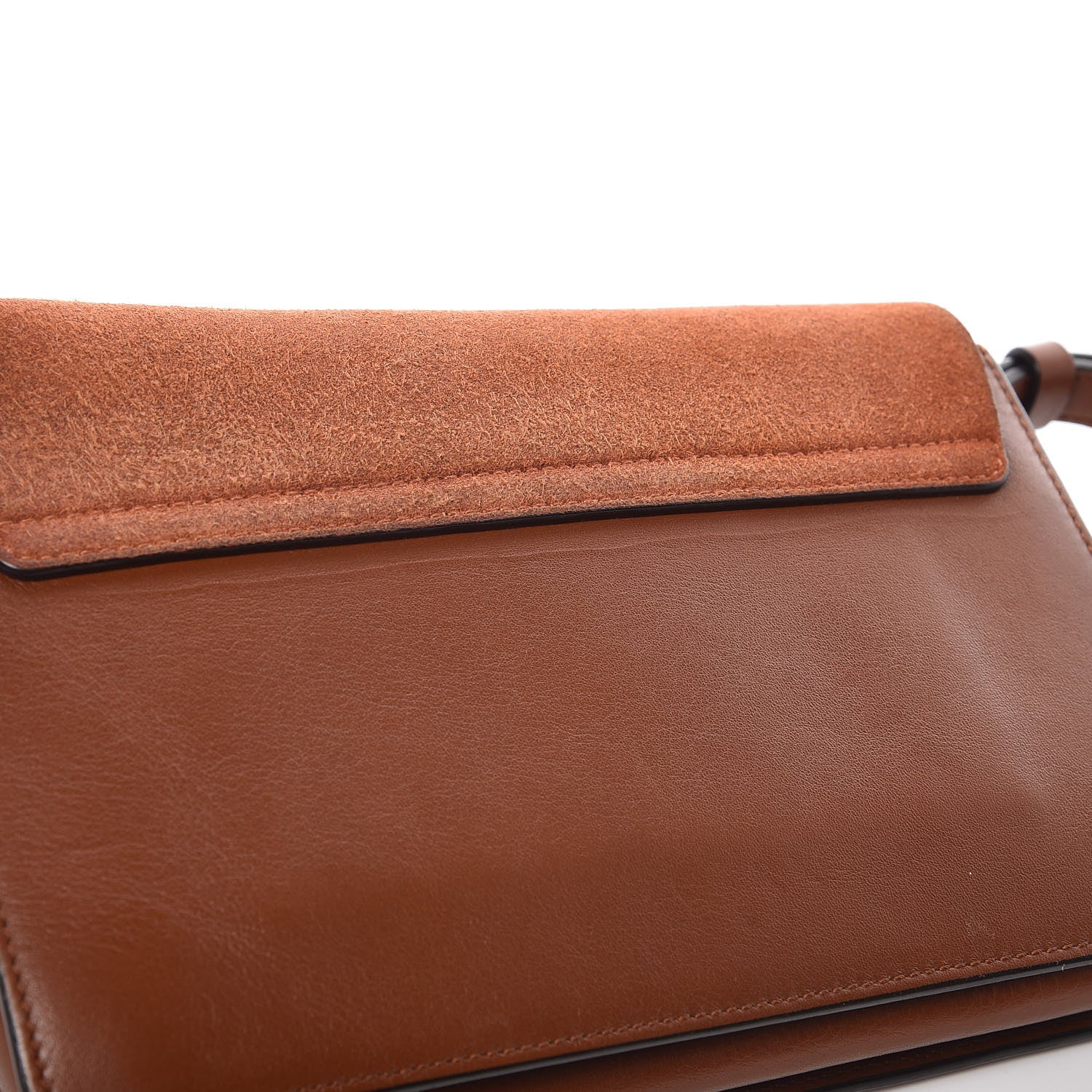 Chloe Suede Calfskin Small Faye Shoulder Bag Tobacco 16 of 17