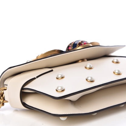Gucci Nappa Pearl Studded Mini Queen Margaret Broadway Shoulder Bag Mystic White 8 of 10