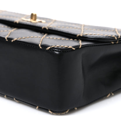 Chanel Calfskin Quilted Medium Wild Stitch Flap Black 9 of 9