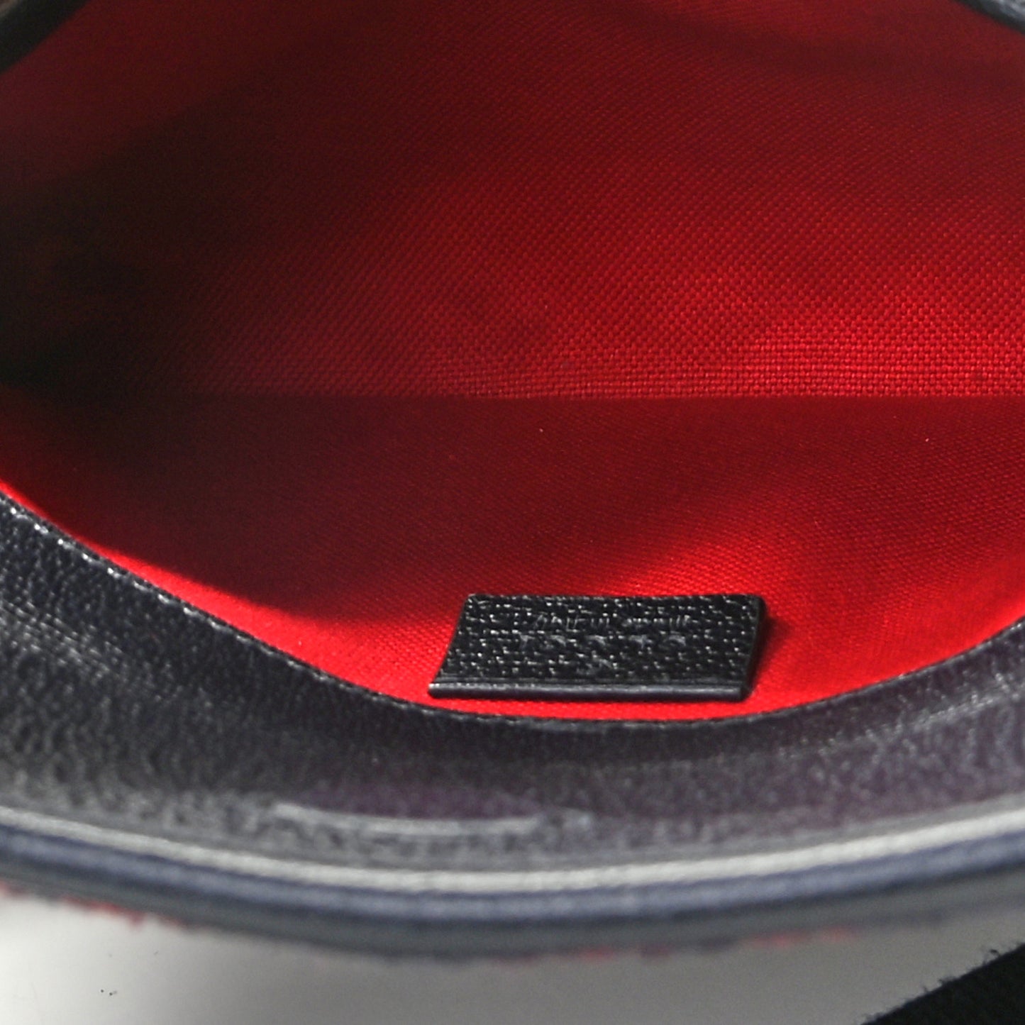 Covered Wool GG Monogram Slim Belt Bag Navy Red
