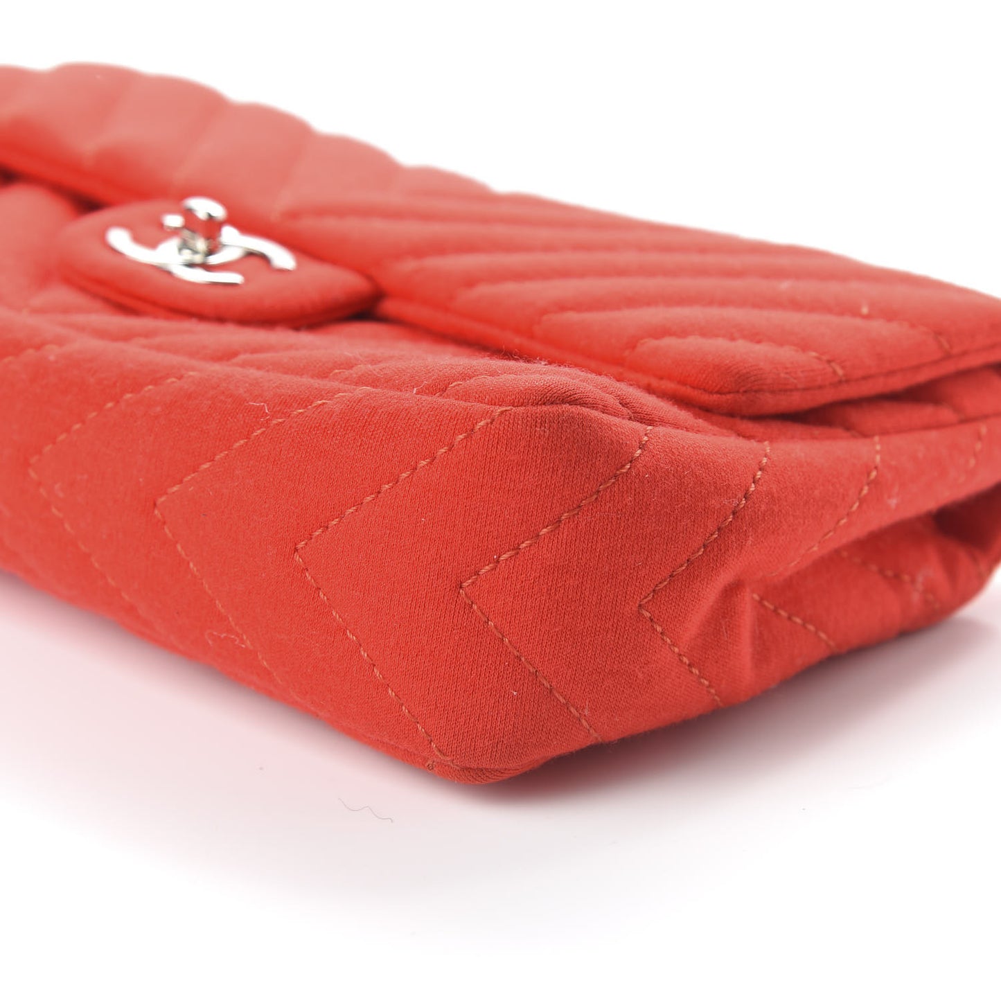 Jersey Chevron Quilted Medium Single Flap Red