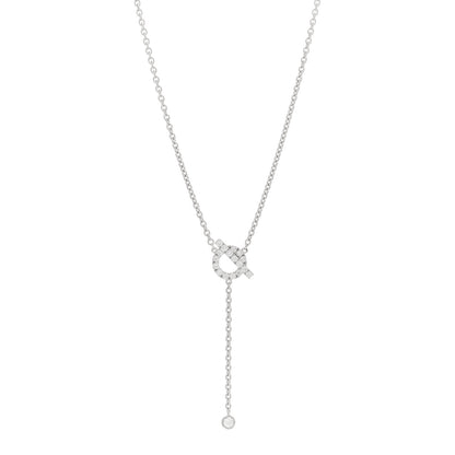 Hermes 18K White Gold Diamond Finesse Lariat Necklace 1 of 5