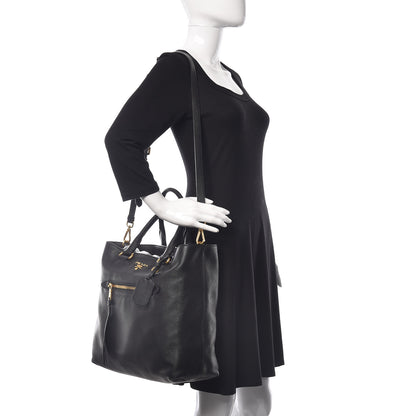 Prada Vitello Daino Shopping Tote Black 2 of 10