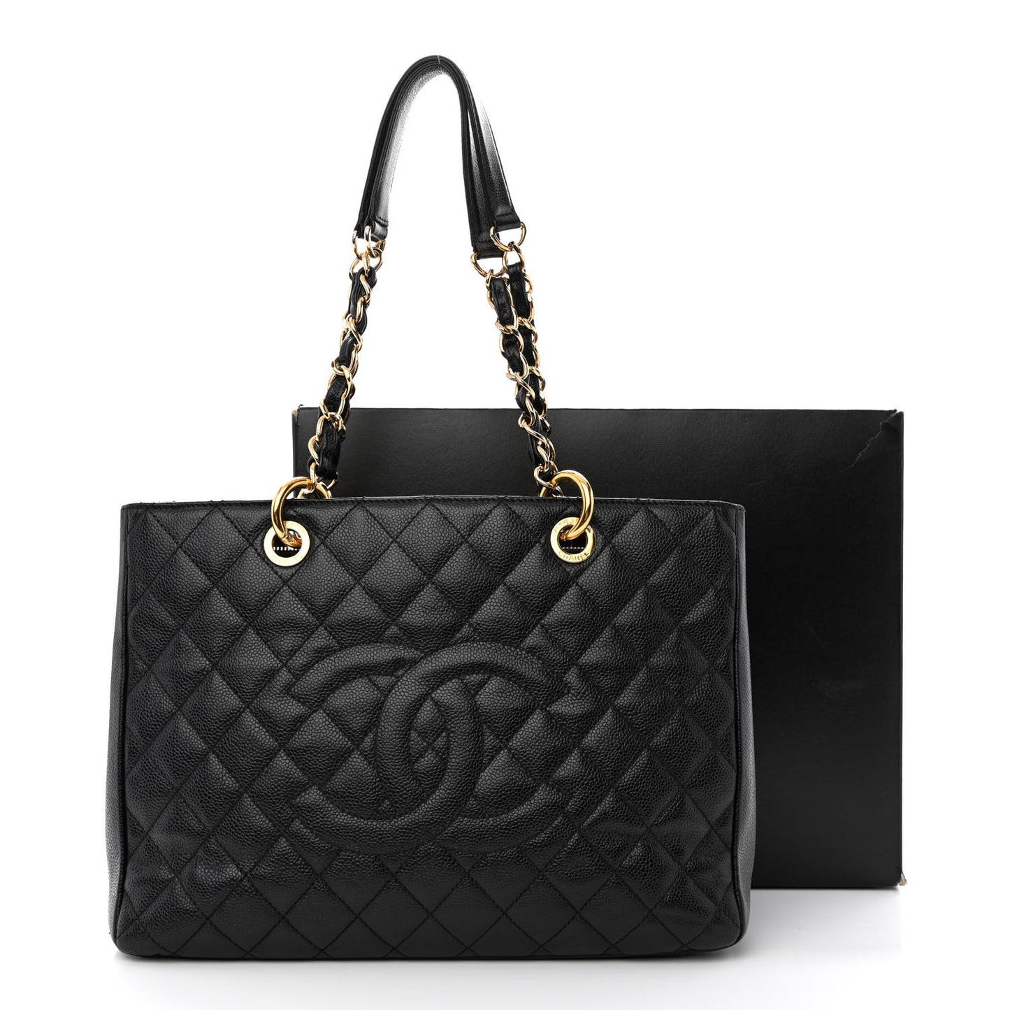 Caviar Quilted Grand Shopping Tote GST Black