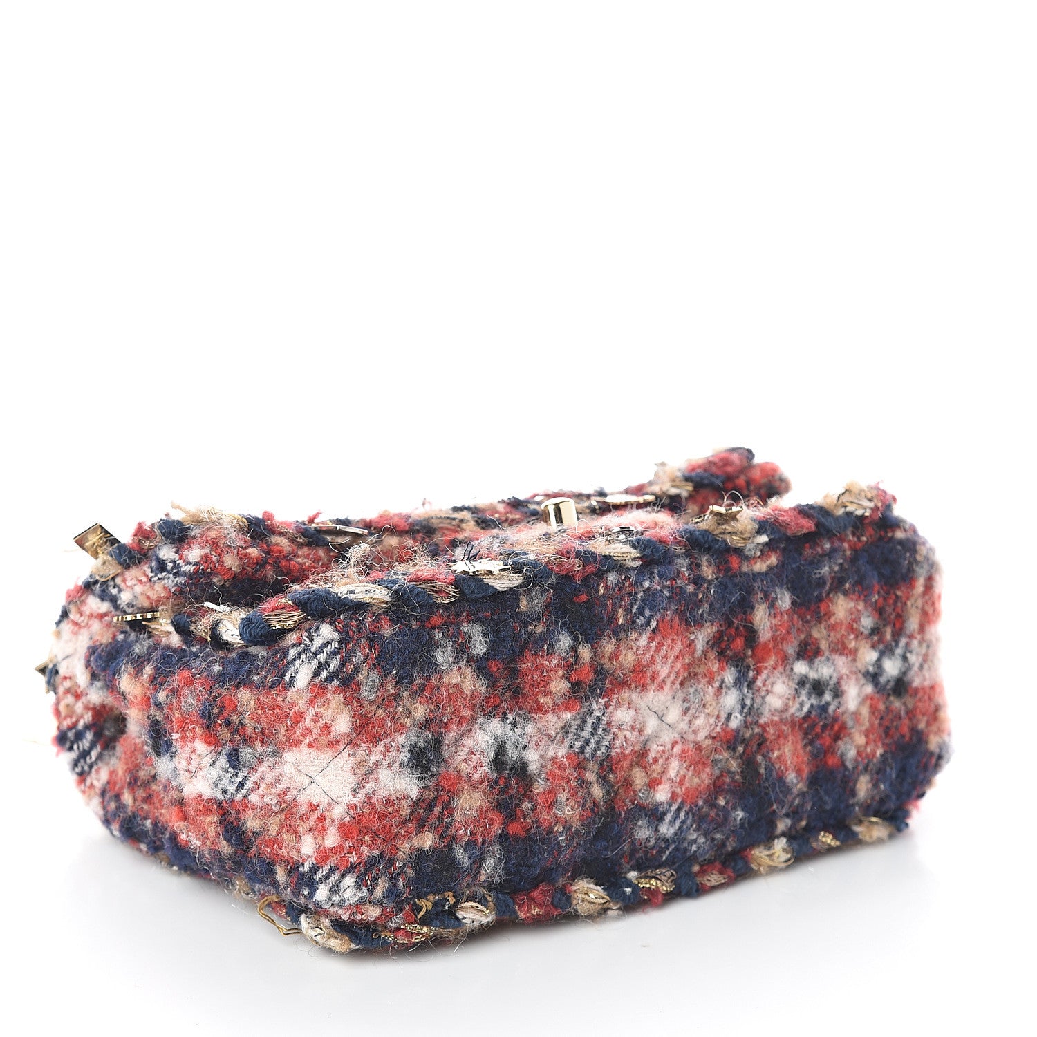 Chanel Tweed Quilted Charms Mini Rectangular Flap Red Multicolor 3 of 10